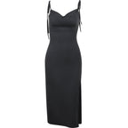 Sling Pockets Collar Sexy Split Vacation Elegant Dress Summer Women Clothing Bella Mia