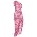 Summer Women Clothing French Small Floral Oblique Shoulder Dress Sexy Side Split Tied Dress Bella Mia