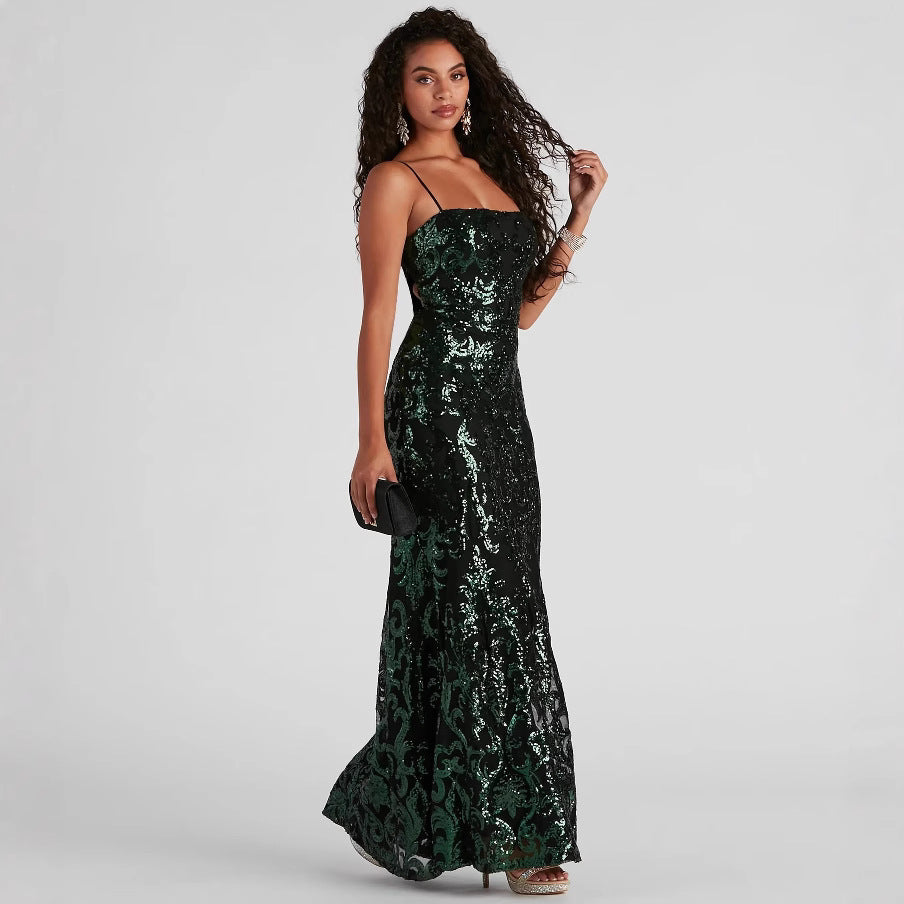 Summer Dress Sexy Formal Dress Sequin Sling Dress Elegant Socialite Bella Mia