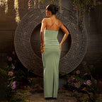 Summer Sexy Package Hip Maxi Dress Sexy Tube Top Solid Color Pleated Dress Bella Mia