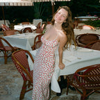 Polka Dot Printed Floral Strap Dress Women Summer French Sexy Backless Dress Bella Mia