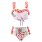 Three Piece Set Swimsuit Customized Printed Steel Bracket Push up Petals Gauze Skirt Swimsuit Women Bella Mia
