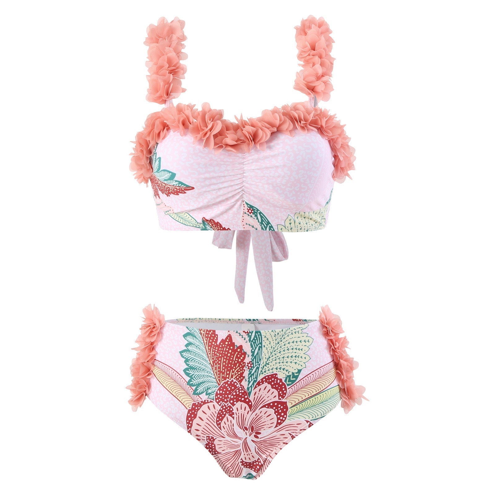 Three Piece Set Swimsuit Customized Printed Steel Bracket Push up Petals Gauze Skirt Swimsuit Women Bella Mia