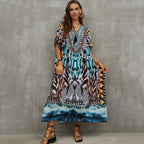 Rope Positioning Maxi Dress Loose Robe Seaside Vacation Beach Dress Bikini Swimsuit Blouse Women Bella Mia