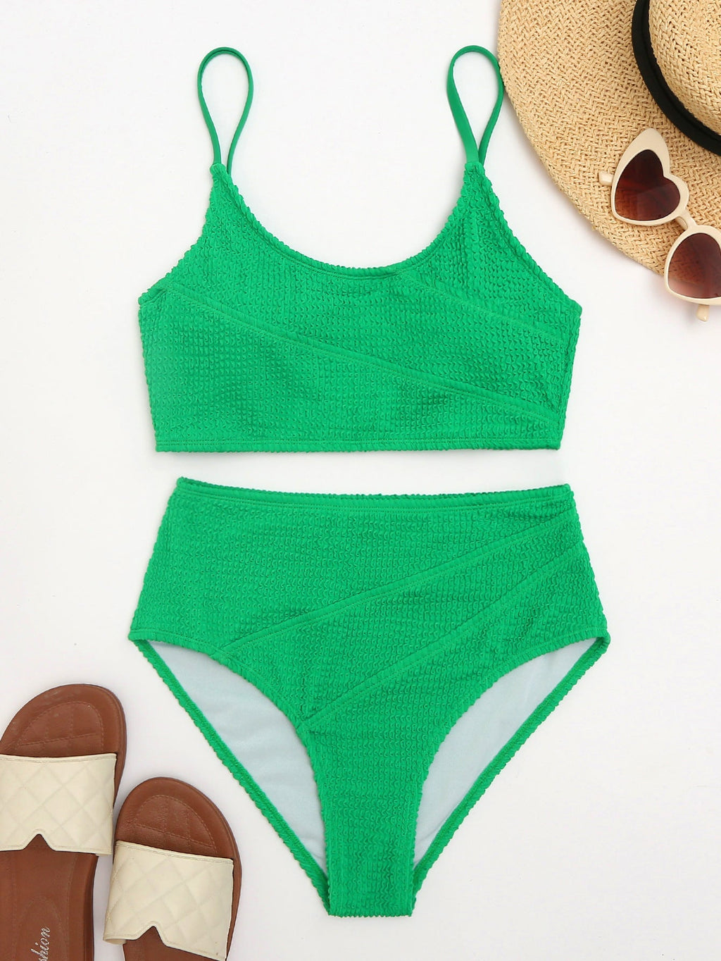 Bikini Solid Color Snake Cloth High Waist Sexy Bikini Swimsuit Swimwear Women Bella Mia