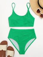 Bikini Solid Color Snake Cloth High Waist Sexy Bikini Swimsuit Swimwear Women Bella Mia