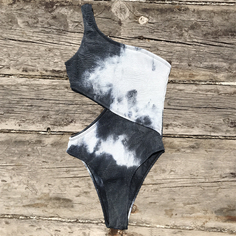 Swimsuit Wrinkle Champray Sexy Siamese One Shoulder Bikini Swimsuit Women Bikini Bella Mia