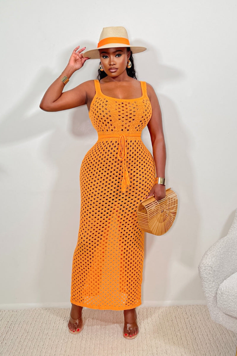 Summer Women Clothing Lace Mesh Vest Top Hip Knitwear Beach Maxi Dress Bella Mia