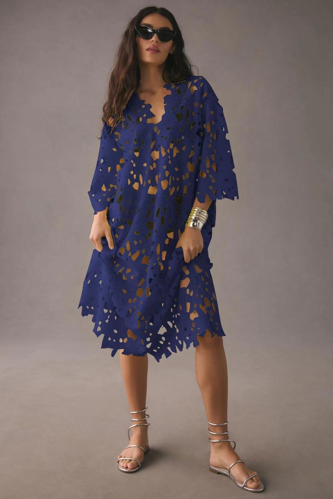 Casual Loose Beach Vacation Blouse Lace Shirt Bella Mia