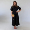 Office Two Piece Sets V neck Heart Shaped Buckle Waist Controlled Top Solid Color Mid Length Skirt Two Piece Sets