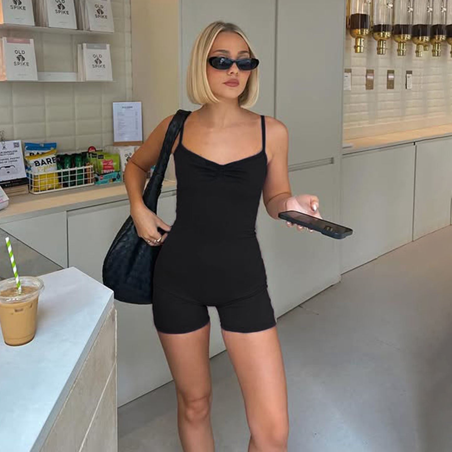 Summer Women Street Sports Solid Color Romper Corset Yoga Fitness Casual Jumpsuit Bella Mia