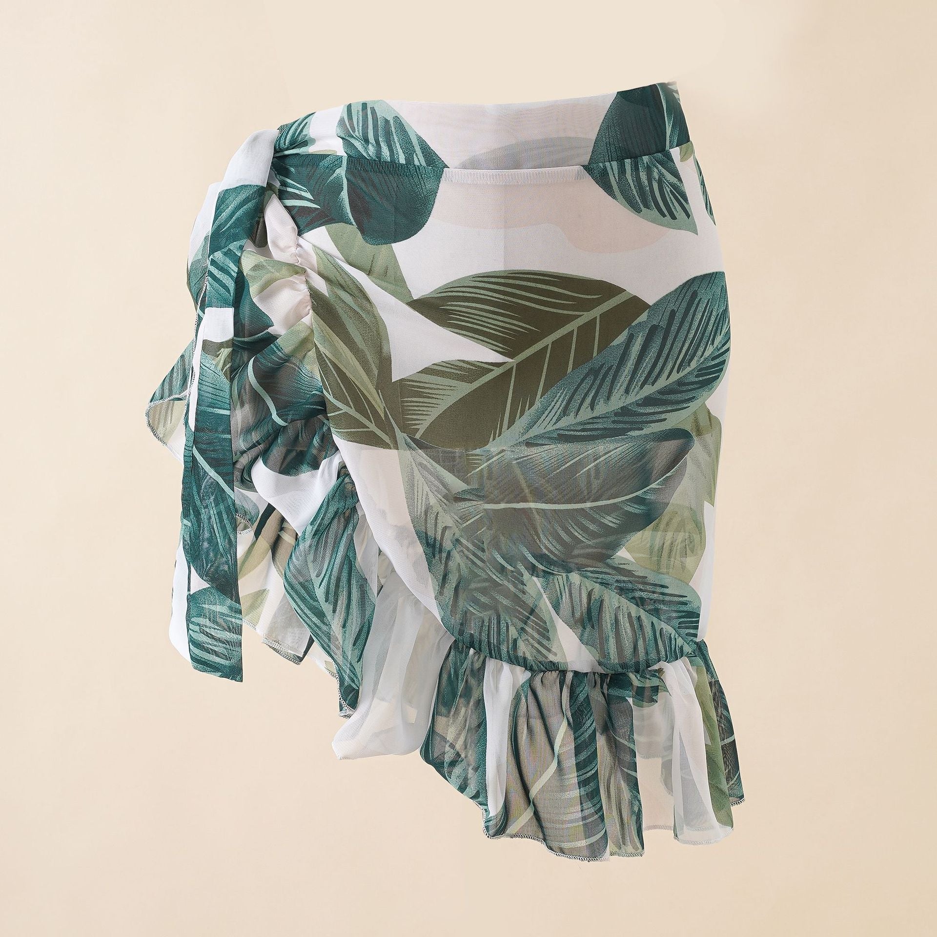 Bikini Sunscreen Chiffon Beach Skirt Leaf Printed Swimsuit Fishtail Skirt Bella Mia