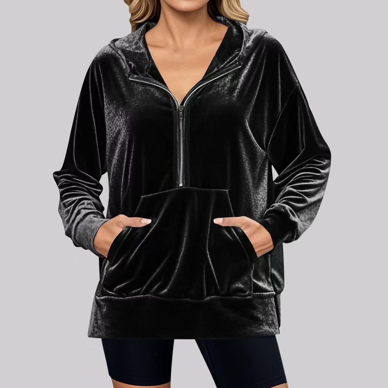 Autumn Winter Casual Loose Comfortable Velvet Elegant Long Sleeve Easy Matching Coat Women Bella Mia