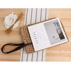 Large Capacity Casual Straw Bag Korean Shoulder Bag Solid Color Handmade Woven Bag Mori Photo Bella Mia