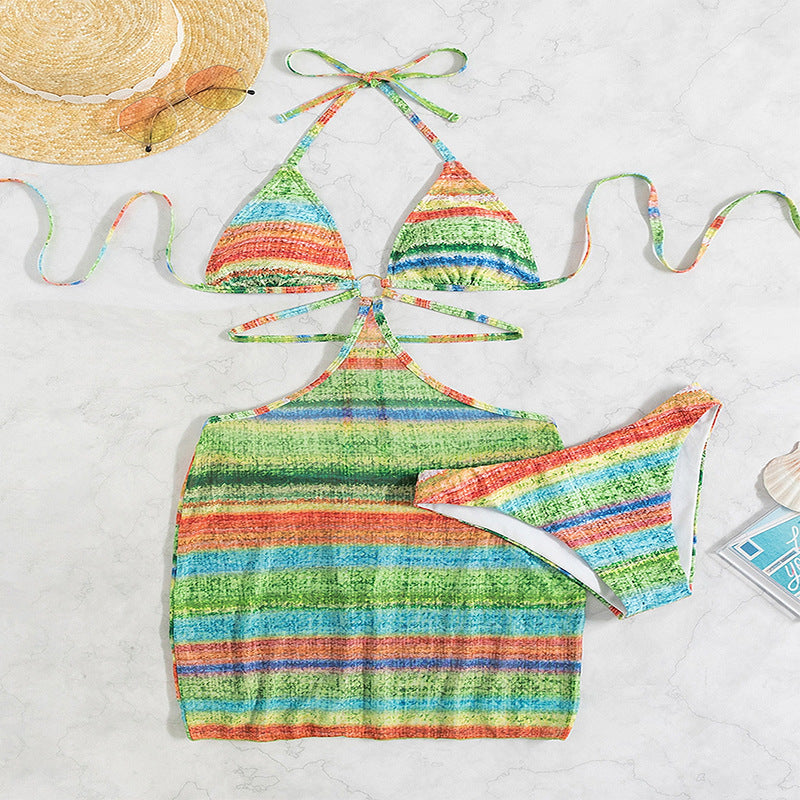 Tie Dye Swimsuit With Shoulder Straps Women Sexy Beach Spring Bikini Two Piece Swimwear Bella Mia