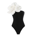One Piece Swimsuit Women Skinny Slimming Big Floral Swimsuit Outfit Chiffon Dress Bella Mia