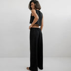 Spring Summer Home Wear Sleeveless Vest Pants Two Piece Set Knitted Emerized Pajamas for Women Bella Mia
