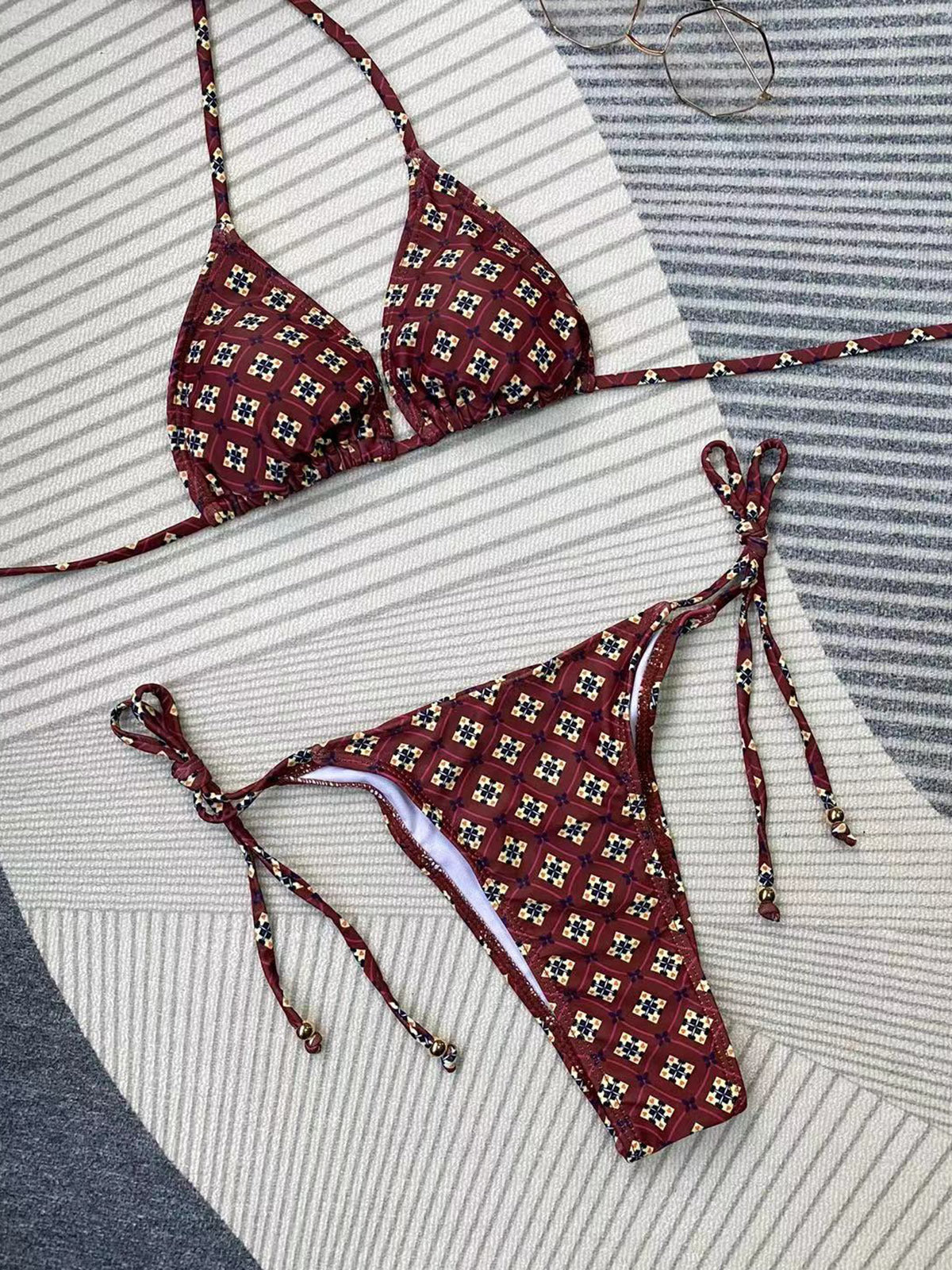 Bikini Printed Lace up Bikini Sexy Split Women Swimsuit Bella Mia