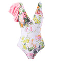 Ruffled One Piece Swimsuit Women Retro Swimsuit Bikini Mesh Beach Skirt Set Bella Mia