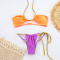 Nylon Light Color Matching Lace up Bikini Sexy Split Swimsuit Women Bella Mia