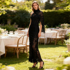 Shawl Lace Sleeveless Dress Autumn Winter High Grade Waist Slimming Dress Women Bella Mia