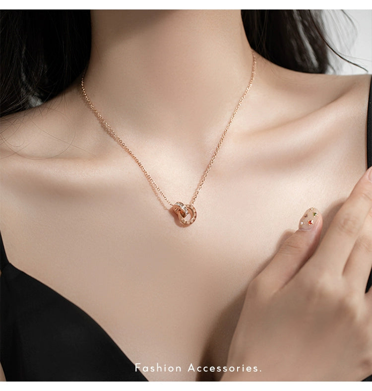 Fashion Ring Buckle Titanium Steel No Fading Girls Necklace Luxlife Brands