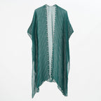 Pearl Breasted Solid Color Blouse Beach Dress Sunscreen Sexy Shawl Blouse Seaside Vacation Cardigan Bella Mia
