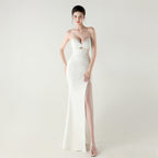 Boning Corset Lace up Waist Controlled Wrapped Chest Pleated Hollow Out Cutout out Cocktail Wedding Red Carpet Evening Dress Bella Mia