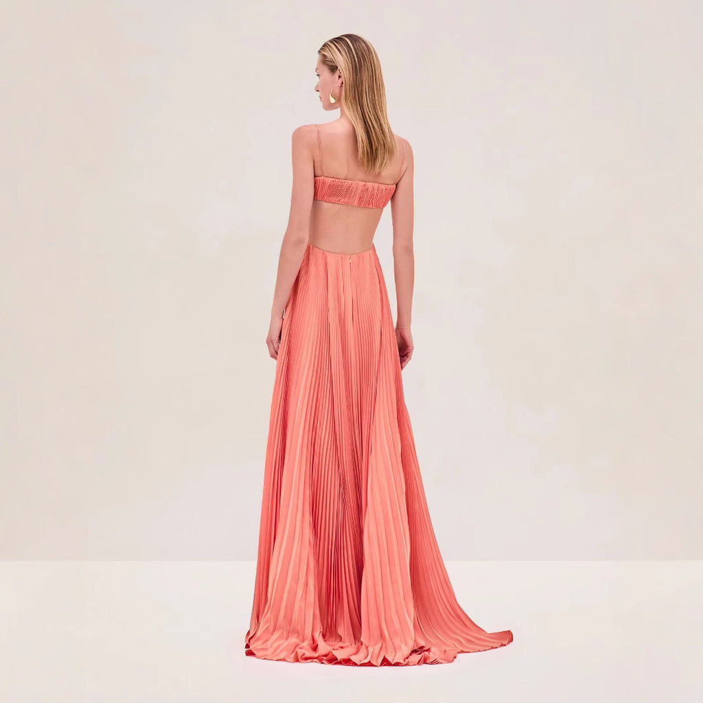 Women Summer Cami Dress Sexy Pleated Backless Dress Bella Mia