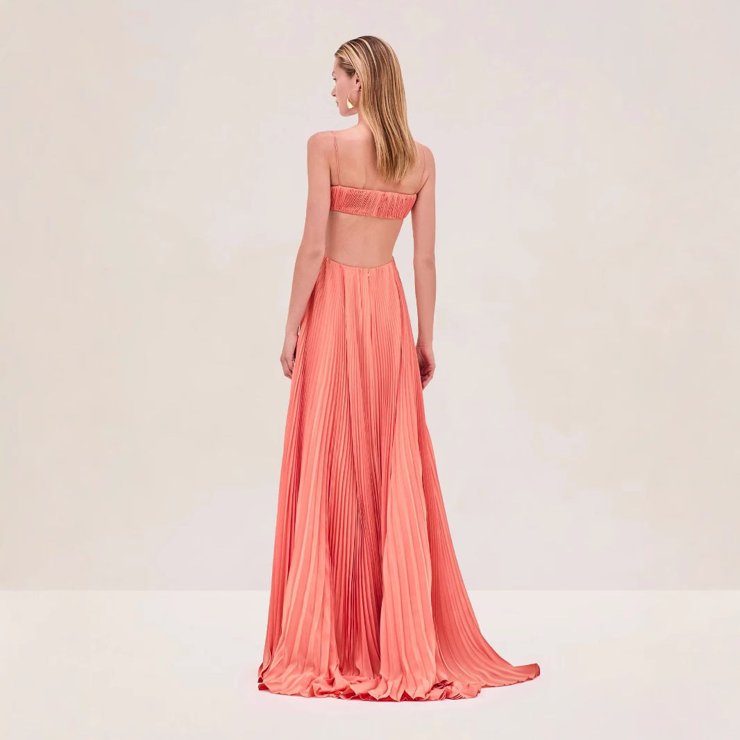 Women Summer Cami Dress Sexy Pleated Backless Dress Bella Mia