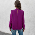 Women Clothing Spring Summer Long Sleeve Satin Top Shirt Bella Mia