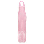 Summer Beach Dress Women Solid Color Sexy Knitted Beach Group Cover up Sunscreen Knitted Dress Bella Mia