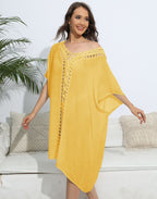 Women Blouse Women Clothing Crochet Stitching Loose Dress Beach Bikini Cover up Bella Mia