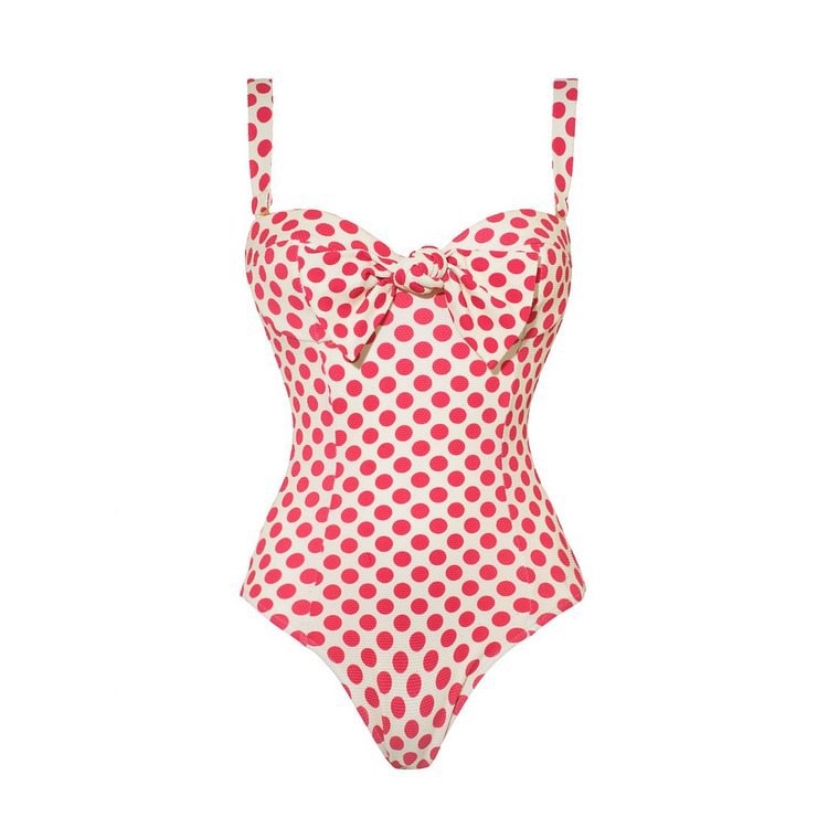 Heart Printing Bow One Piece Swimsuit Women Bella Mia