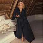 Sleeve Single Breasted Beach Cover-up Sexy Vacation Sun Protection Shirt Bikini Cover Bella Mia
