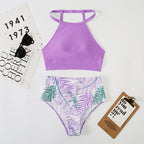 Sexy Women Split High Waist Pockets Bikini Bikini Printing Multicolor Swimsuit Bella Mia