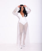 Women Clothing Mesh Jumpsuit Sexy V-neck Swimsuit Jumpsuit Beach Sun Protection Summer Bella Mia