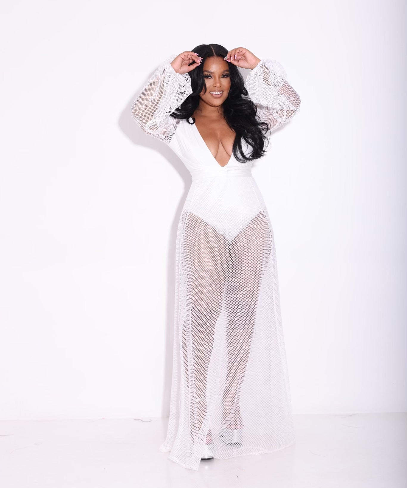 Women Clothing Mesh Jumpsuit Sexy V-neck Swimsuit Jumpsuit Beach Sun Protection Summer Bella Mia