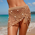 Overskirt Women Hollow Out Knitted Seaside Vacation Bikini Sexy Pure Hand Crocheting Shell Beach Skirt Bella Mia