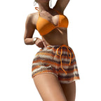 Sexy Halter Boxers Sports Bikini Split Swimsuit Women Bikini Three Piece Suit Bella Mia