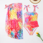 Two Piece Set Swimsuit Multi Color Printed Mesh Maxi Dress Conservative Women Swimsuit Bella Mia