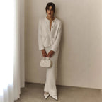 Plush Long-Sleeved Skirt Set Autumn Winter Single Breasted Cardigan Skirt Set Bella Mia