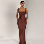 Socialite Sexy Dress Elegant Backless Satin Sheath Suspender Dress Bella Mia