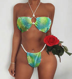 Women Clothes Grid Pearl Shining Diamond Sexy Bikini Bella Mia