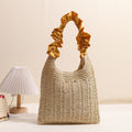 Tree Fungus like Lacework Straw Bag Solid Color Woven Bag Seaside Vacation Beach Bag Special Interest Shoulder Bag Bella Mia