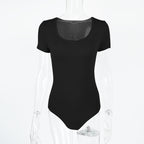 Fall Trendy Women Clothing Sexy Slim Fit Rayon U Neck Long Sleeved Adult Bodysuit Bella Mia