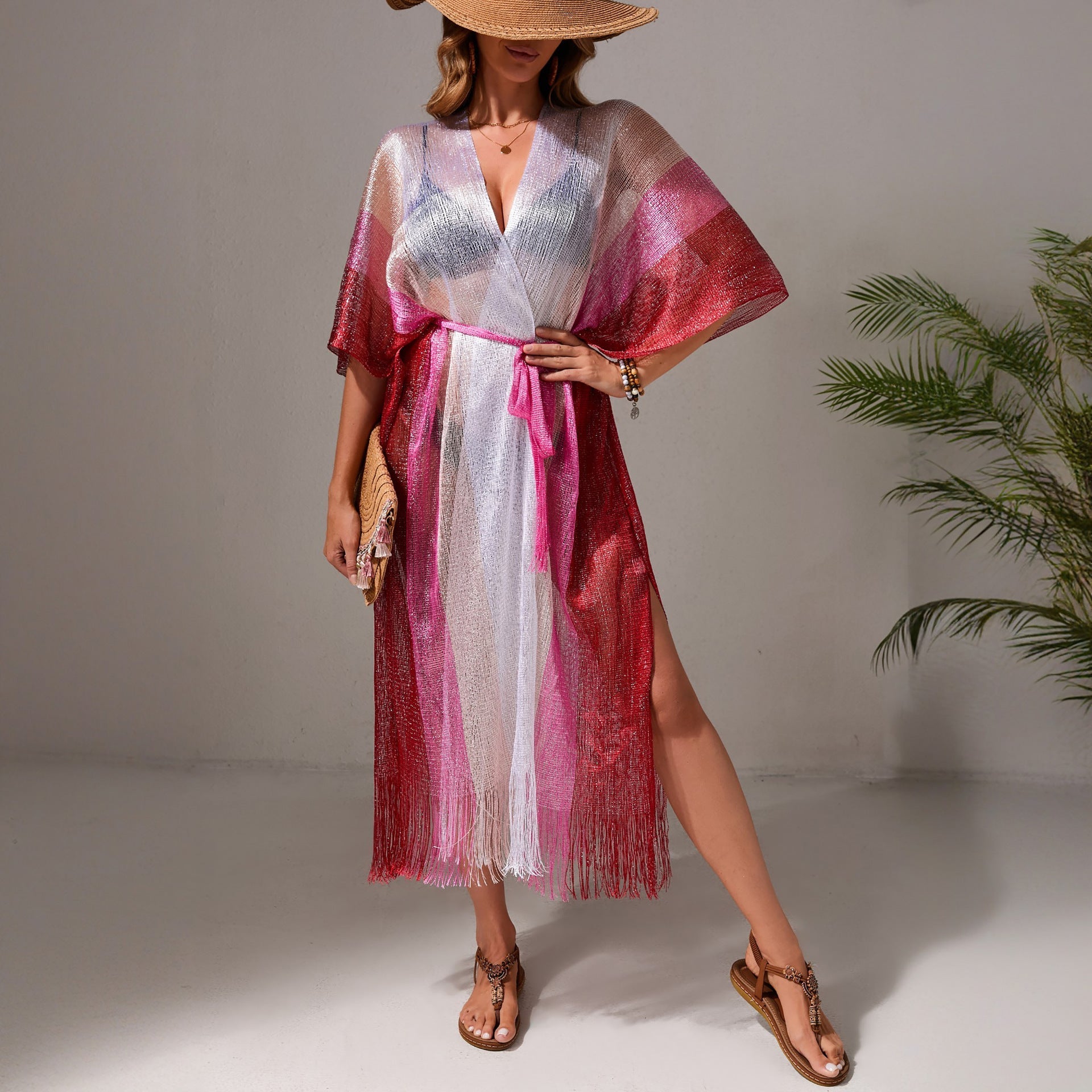 Beach Dress Women Casual Vacation Gradient Bikini Swimsuit Blouse Sun Protective Clothing Cardigan Bella Mia