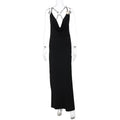 Summer Sexy Deep V Plunge neck Strap Backless Maxi Dress Solid Color Slim Fit Dress