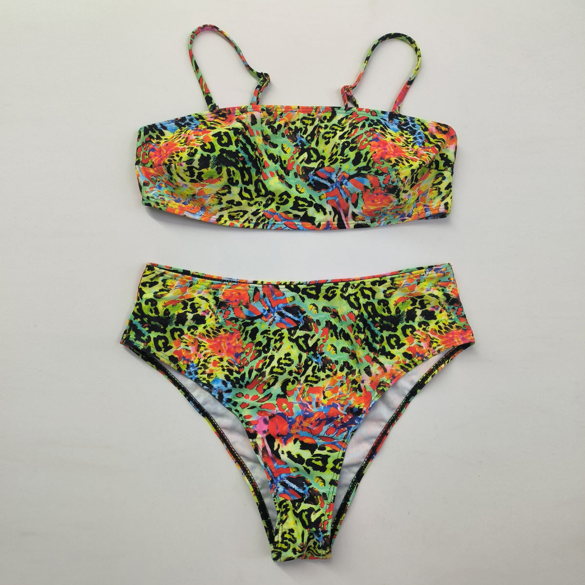 Swimwear Split Sexy Bikini Spaghetti-Strap Floral Print High Waist Swimwear
