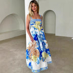 Summer Vacation Long Positioning Printing Slip Dress Bella Mia